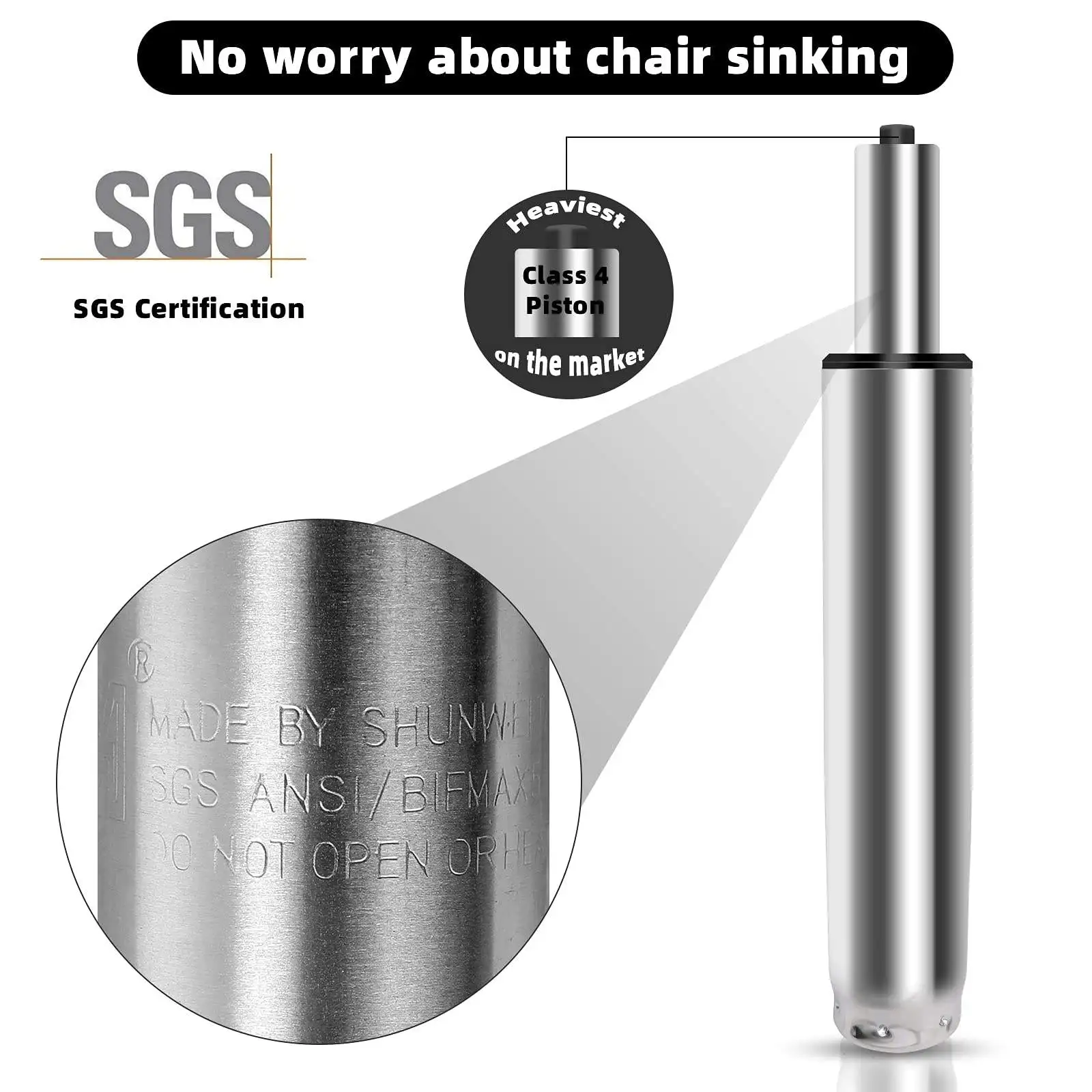 Factory made class 3 class 4 chair gas spring gas shock absorber for office chair cylinder