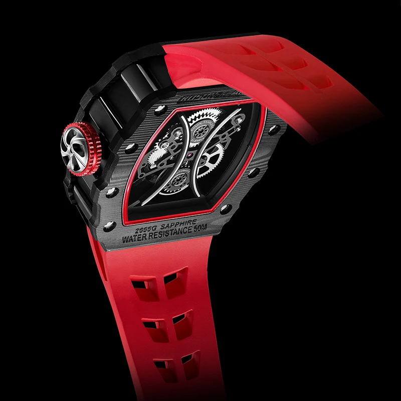 
RM watch high-quaity sapphire glass top quality high end waterproof automatic mens carbon fiber watch 