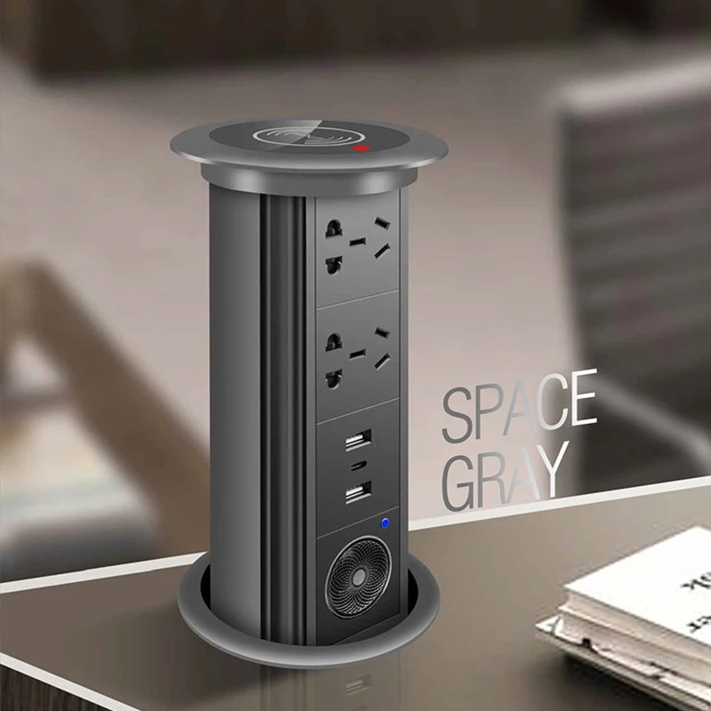 Desktop lifting socket intelligent electric tabletop wireless charging American standard lifting socket