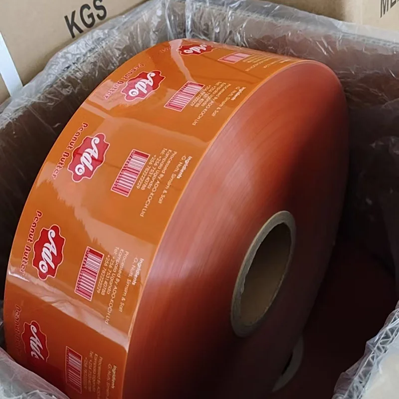 Custom Your Brand Logo Bopp PP Heat Seal Lamination Peanut Butter Packaging Wrap Plastic Metalized PET Film Roll Bag