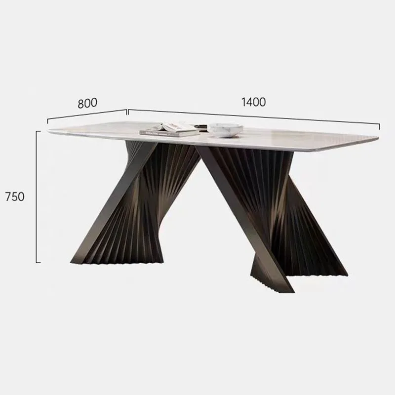 Customized Modern Style Dining Room Rectangular Dining Table Metal Iron Frame Table Leg Dining Furniture