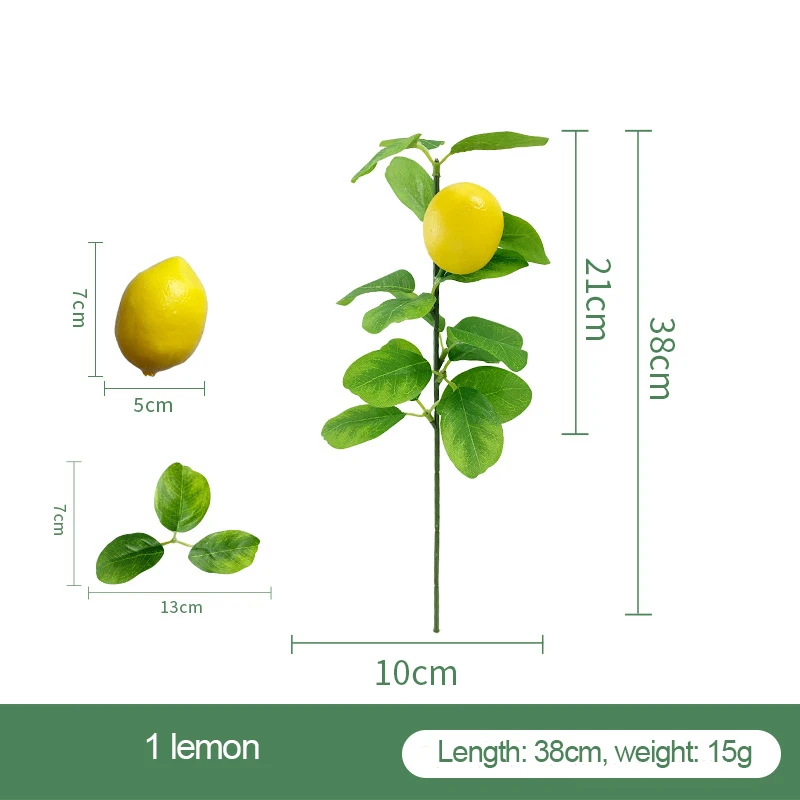 Lemon Branches Artificial Greenery Plants Faux Lemon Picks for Kitchen Party Wedding Home Table Artificial Lemon Plant
