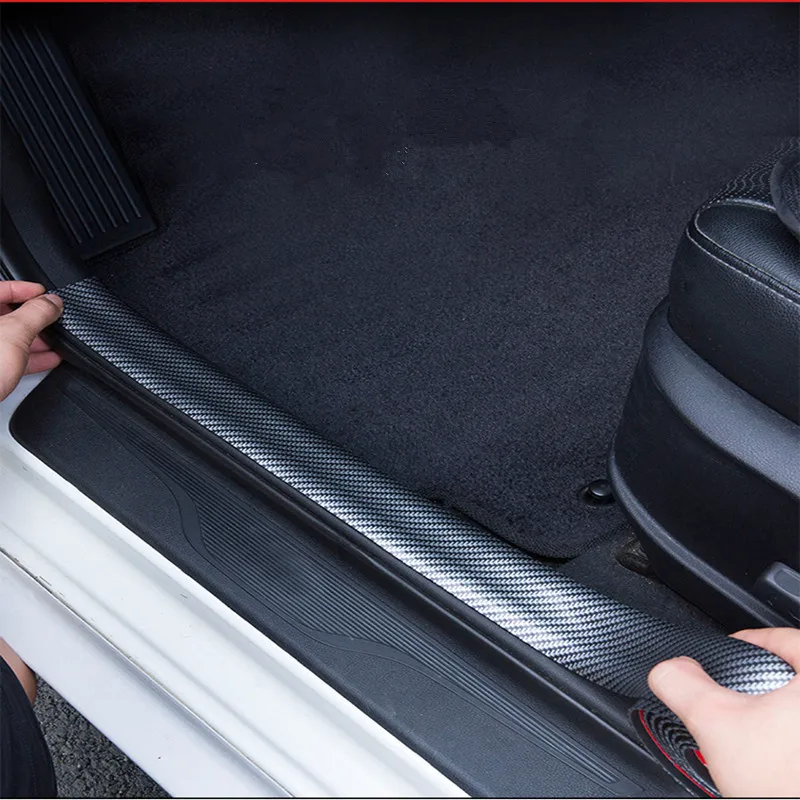 Multi-function Universal Anti-collision Trim Carbon Fiber Car Door Protection Strip in Soft PVC Rubber car door protection strip