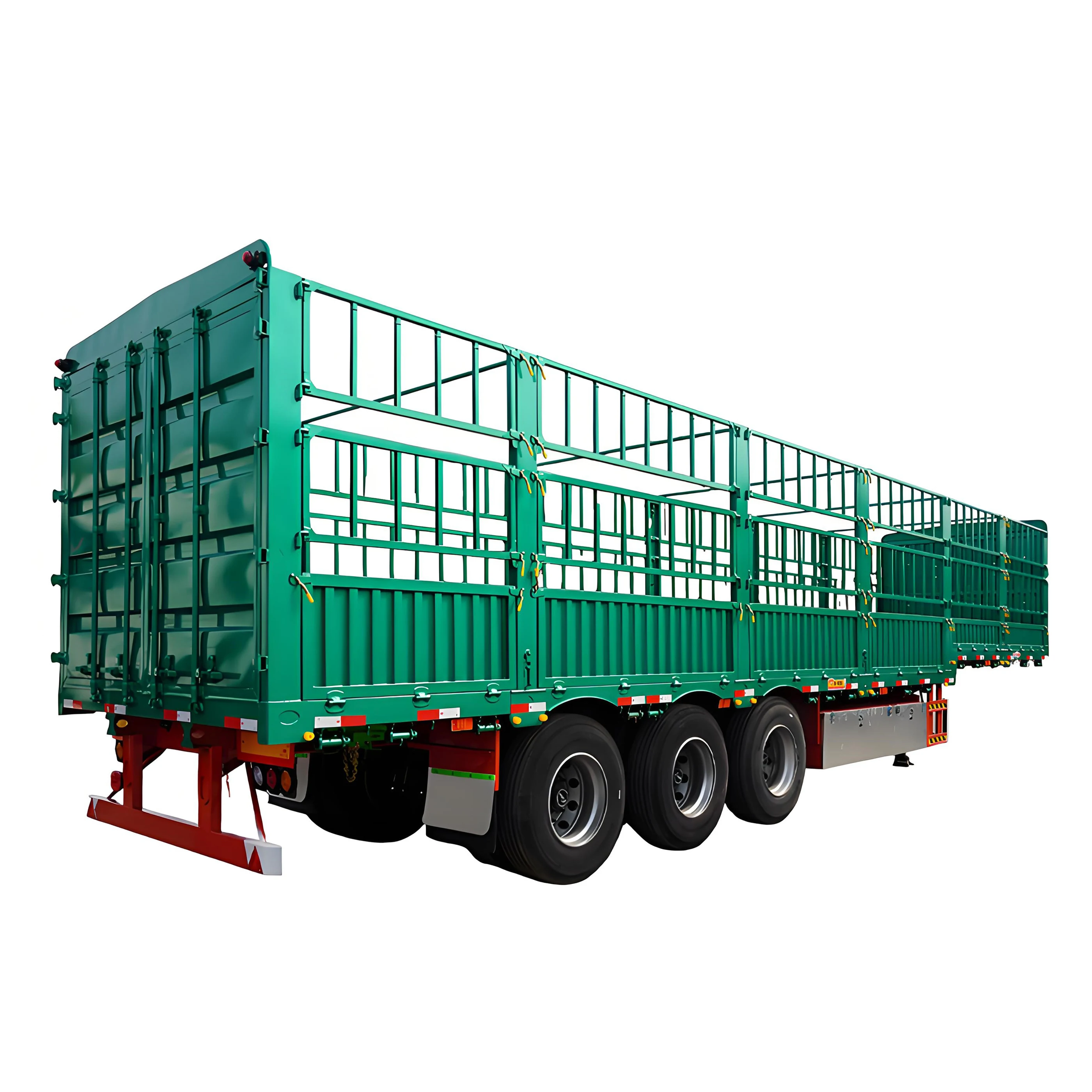 Trailer 3 Axles Side Wall Fence Cargo Semi Truck Steel Material