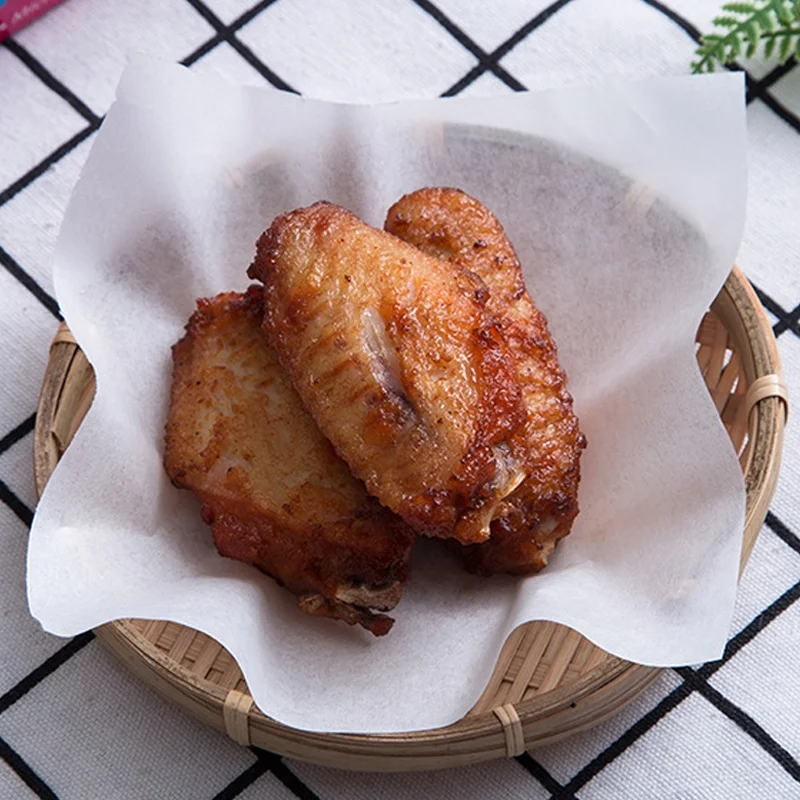 bisiliconized unbleached custom print non toxic non stick brown food grade airfryer parchment paper sheets liners for baking