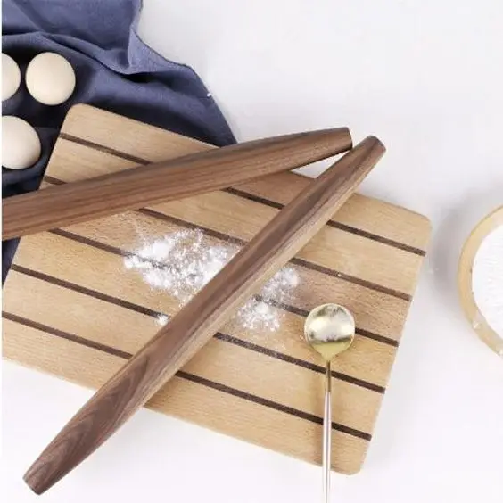 Hot sale environmentally black rolling pin made of walnut wood