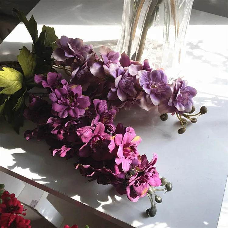 High quality decorative flowers delphinium silk flowers for Christmas decoration