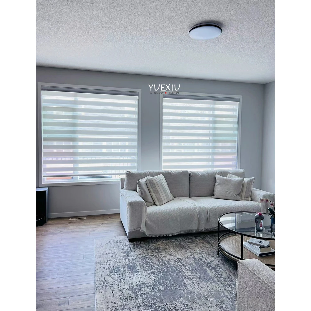 High Quality Motorized Blackout Sunscreen Roller Shades Zebra Window Blinds Curtains For Modern Home Wifi