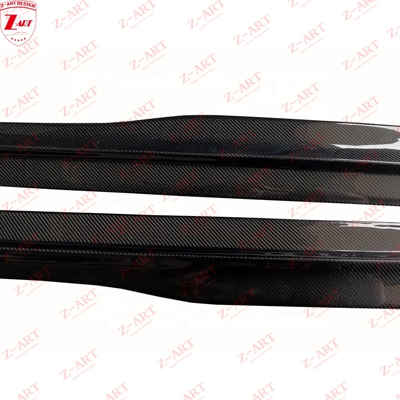 Z-ART M3 M4 carbon fiber side skirts for BMW F80 F82 F83 Carbon fiber side spoiler for BMW M3 M4 carbon side lip 2013-2019