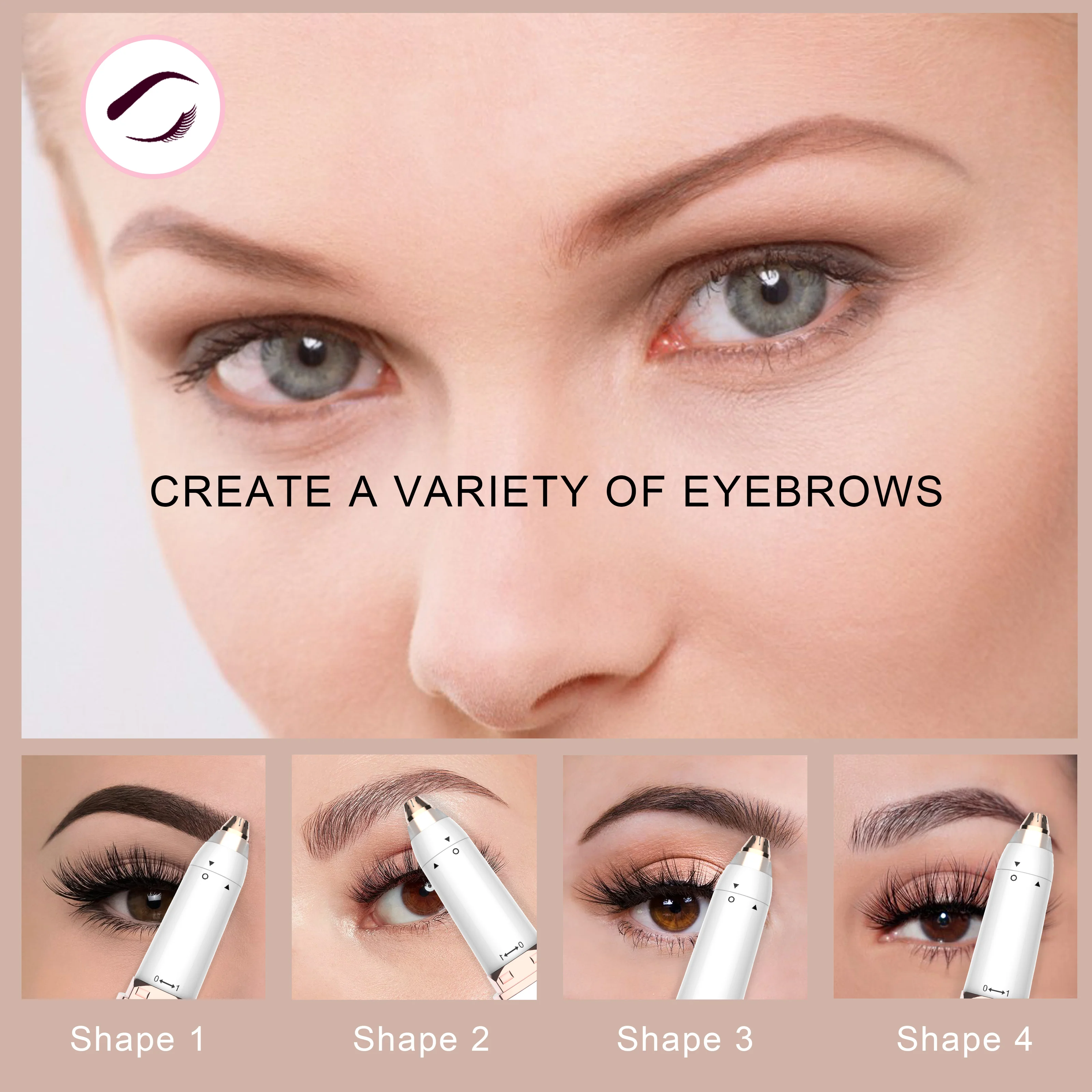 Multifunctional rechargeable battery-operated electric eyebrow razor for face, lips and nose