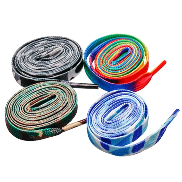 Wholesale Colorful Thick Sublimation, Flat Run Luxury Sneakers Printed Logo Custom Shoelaces/