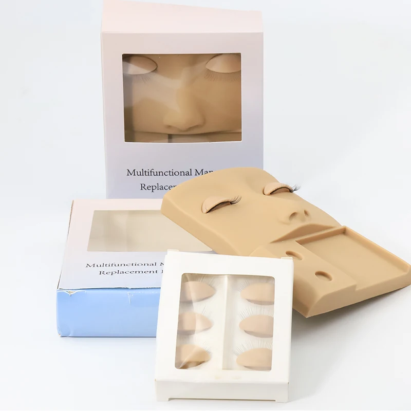 Mannequin Head Dummy Replaced Eyelash Extension Supplies Lash Training Tools for Makeup Practice Eye Lashes