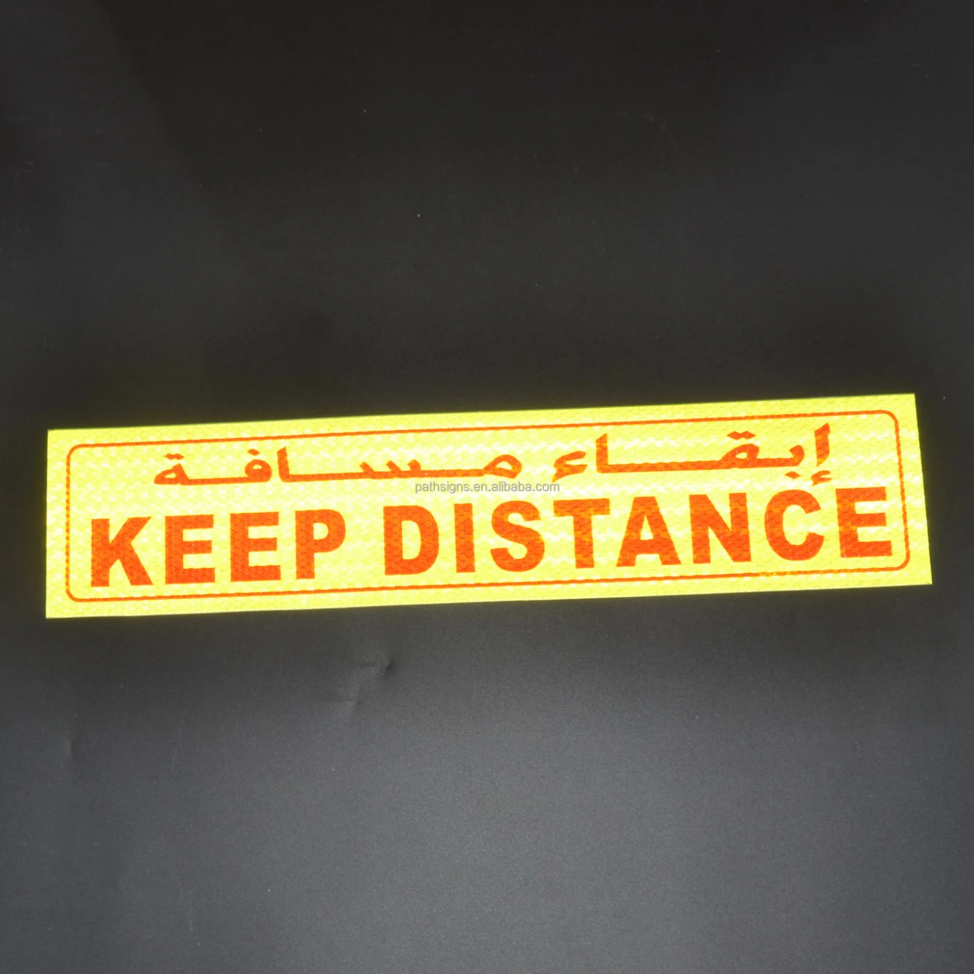 Custom Design Reflective Fire Extinguisher Self Adhesive Sign Fluorescent Yellow Red Truck Reflector Sticker for Traffic Road