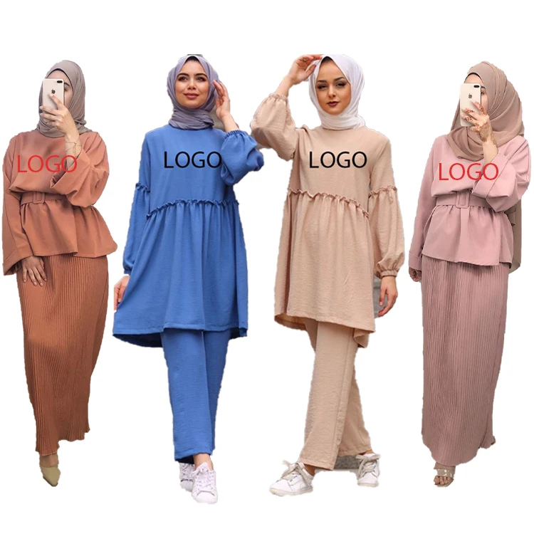 Khamis Arab Islamic Clothing Thobe Women Suit Set Islamic Clothing  Plus  SizeMuslim Women Dress Abaya Dubai Islamic Clothing