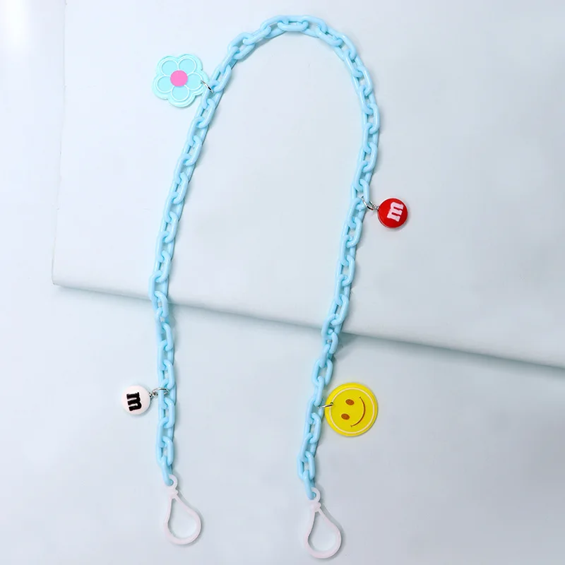  Hot Selling Children Resin Acrylic Face masking lanyard Anti-lost Masking Holder Strap Chain for