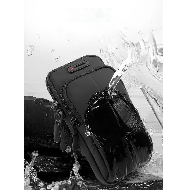 Running Armband Phone Holder MP3 Player Armbands with Earbuds 3 Zipper Pocket Sweatproof Men Women Adjustable Strap Arm Bag