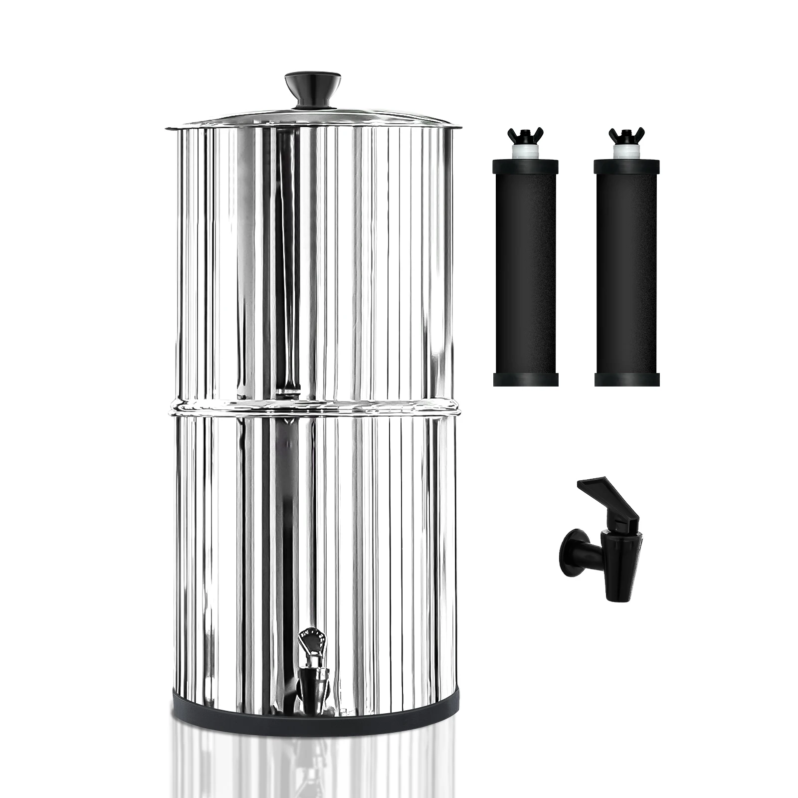 Система фильтрации воды SS 304, 2,25 галлонов, столешница, гравитационная система фильтрации воды, система очистки воды из нержавеющей стали