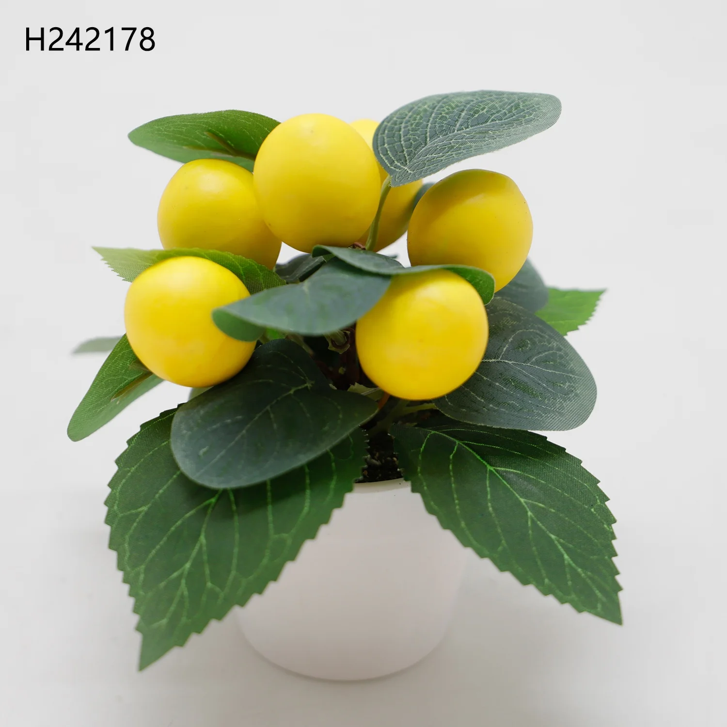 Artificial spring fruit lemon small white potted foyer home courtyard bedroom hotel party wedding home potted plant decoration