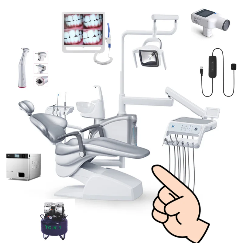 CE ISO Dental products teeth treatment dental chair sensor LED portable dental  chair unit