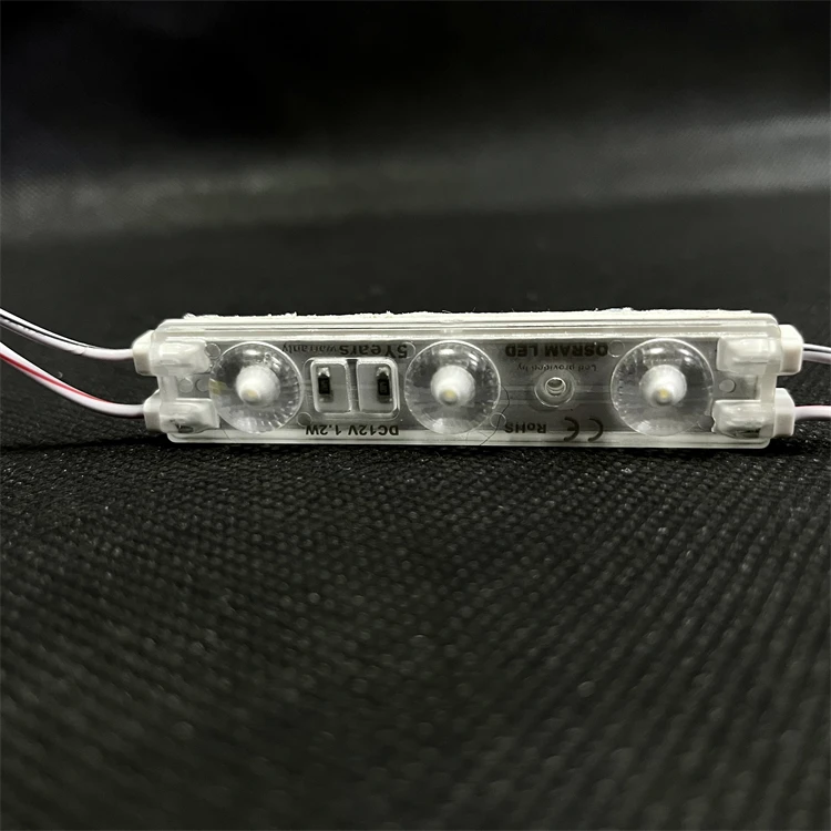 12v 3 chips 1.2w 150lm  led module for signage SMD 2835 3 lens osram chip injection led module