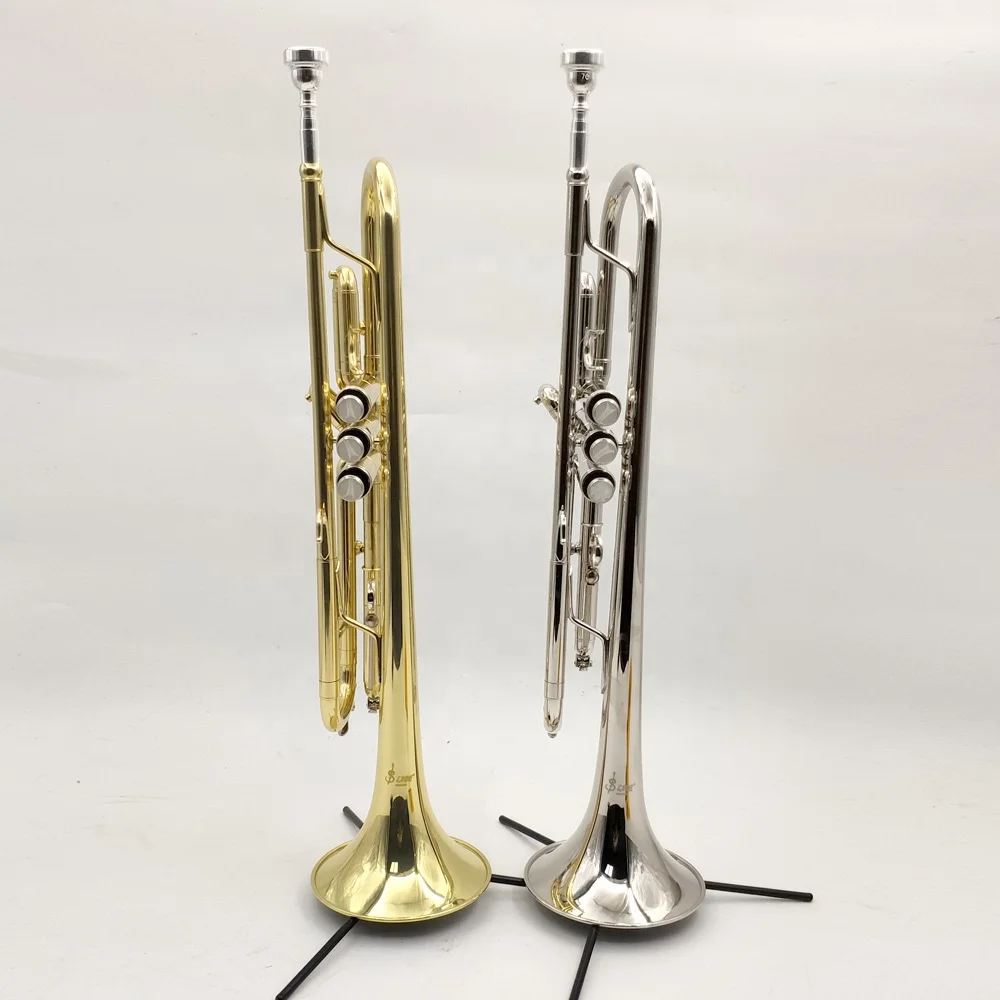 Trumpet Brass Tube Body Lacquer Gold  Complimentary Professional Case