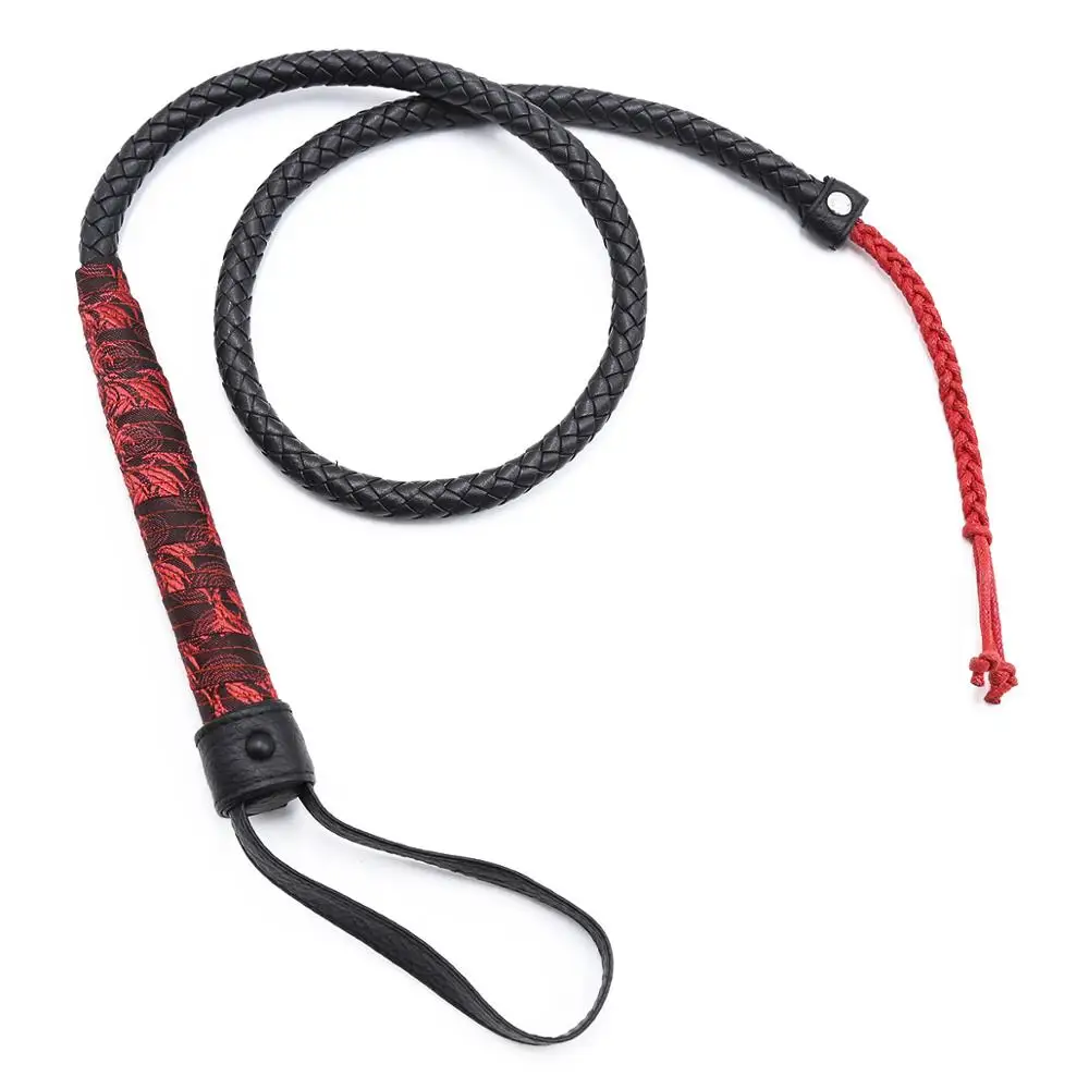 Chinese Style BDSM Sex Toys PU Leather Horse Whip