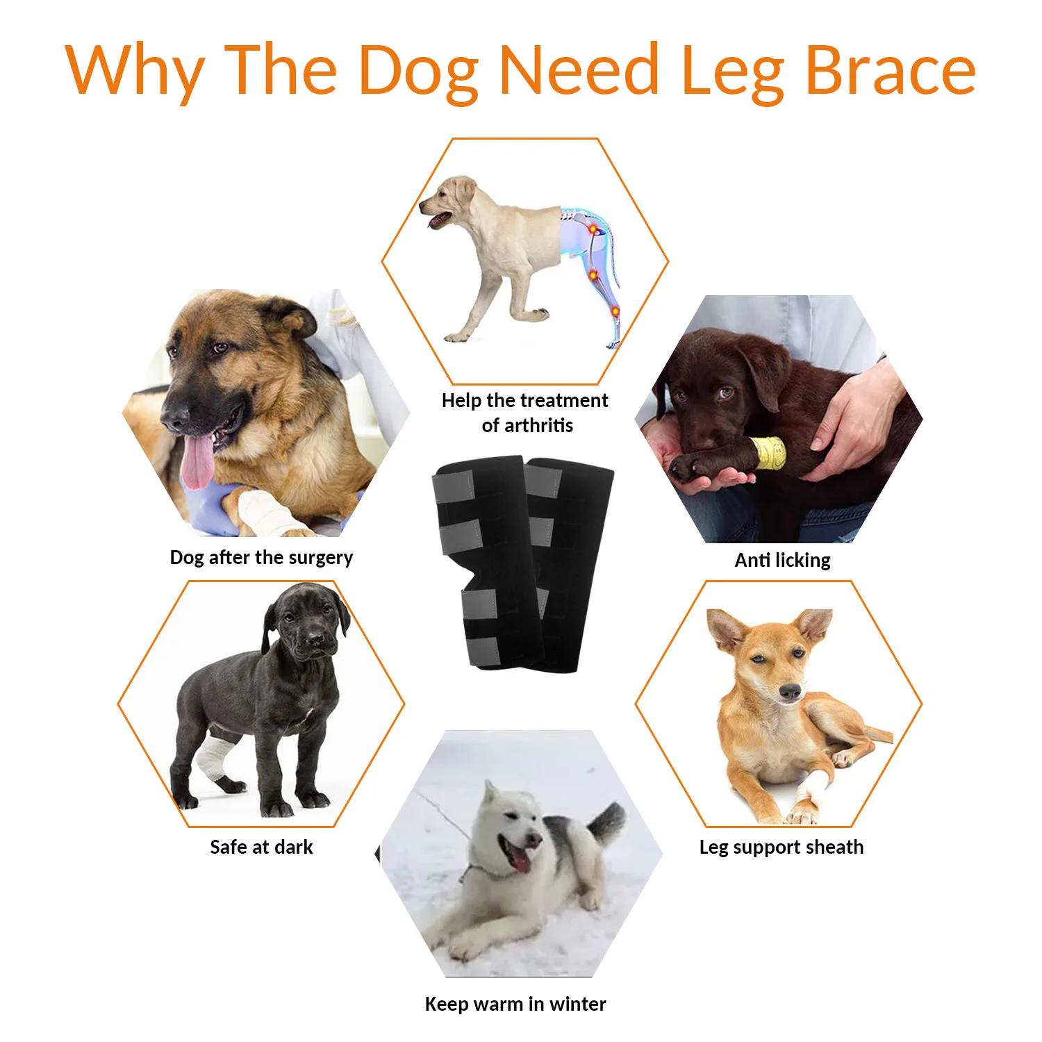 Amazon Hot Selling Customize  Recovery Protector Dog Knee Brace Orthopedic Dog Leg Brace Rear Hock