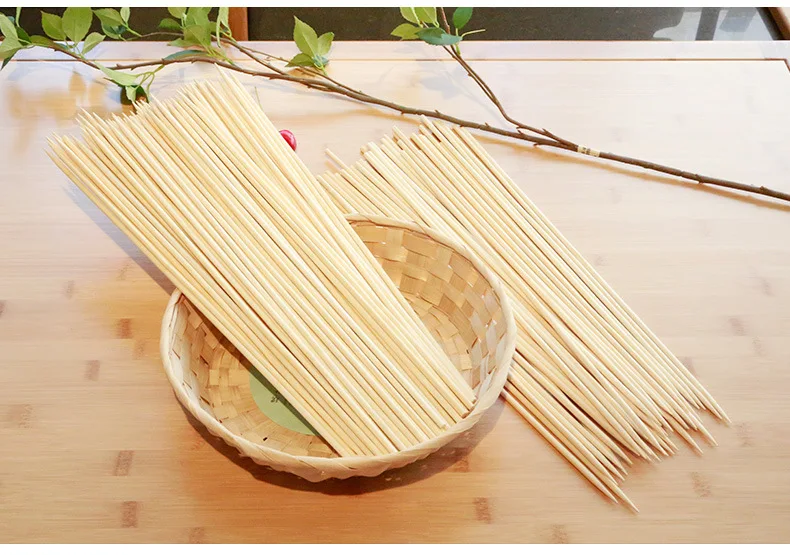 Barbecue bamboo sticks for barbecue large bamboo paddle teppo bbq wood stick skewer long 40 cm hot dog bamboo barbecue sticks
