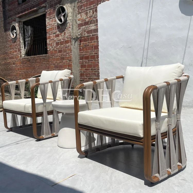 Asian nordic aluminum chairs indoor outdoor garden furniture hot sale all-weather waterproof chair