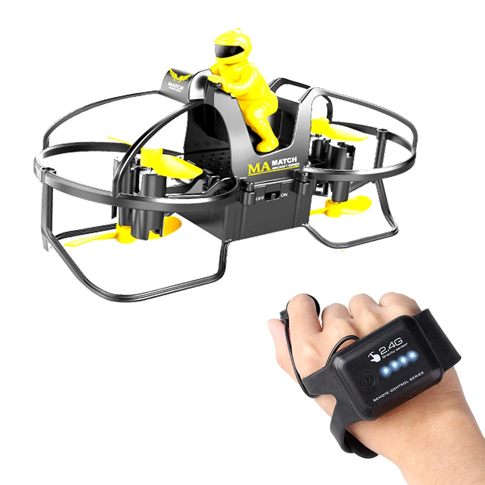 Motorcycle Gesture Control 2.4GHz Drone Auto Hovering Aircraft RC Helicopter Drone With Smart Watch Gravity Sensor Controlled
