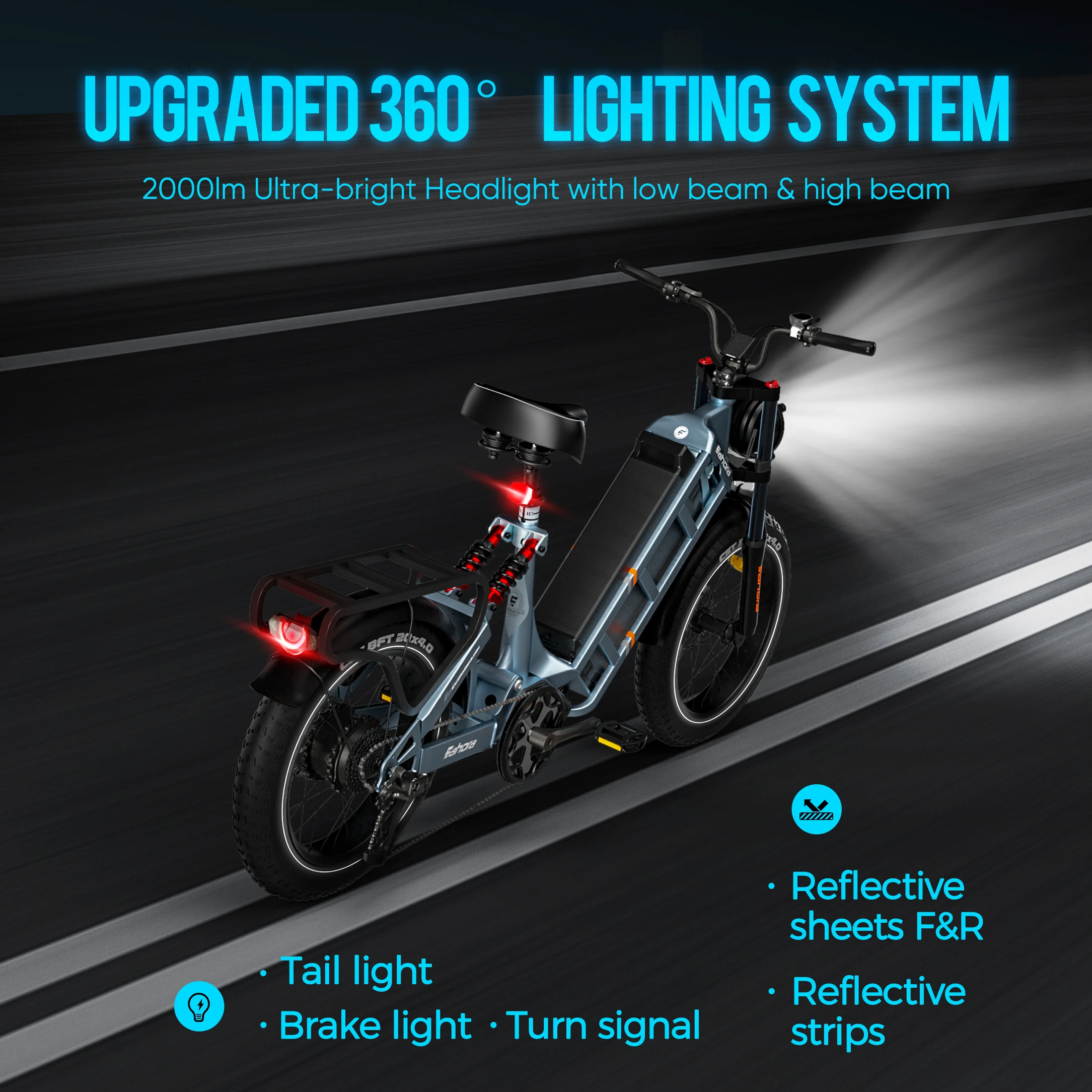 Eahora Juliet Cargo EU US CA Stock Warehouse 1000W/1200W 48V 60Ah 100+ Miles Long Range mtb E-Bike Electric Bike for Adults