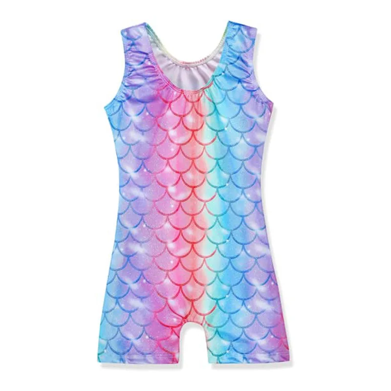 Kapeisha Training Dancewear Girls Dance Clothing 3D Printing Mystique Fabric Performance Wear Shiny Gymnastics Leotard For Girls