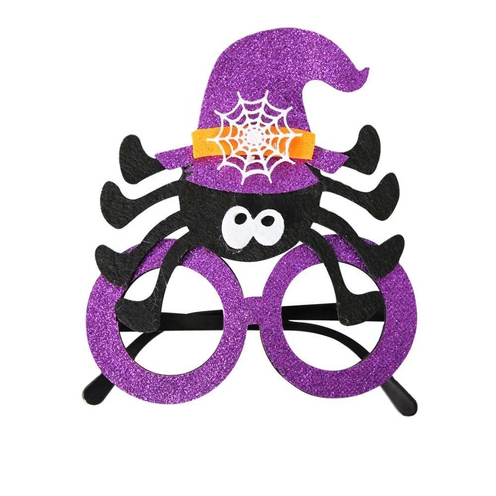 Halloween Glasses for Kids Halloween Party Favors Plastic Party Glasses Glitter Eyeglasses Halloween Photo Booth Props