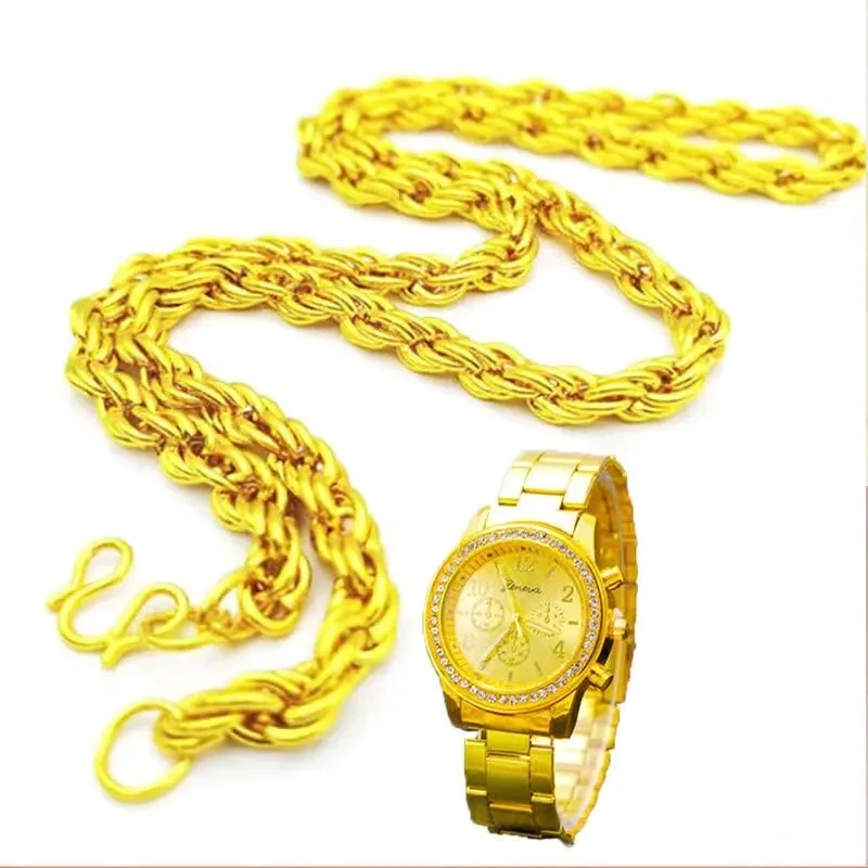 Vietnam rub off male money thick alluvial gold necklace men domineering personality gold-plated chain web celebrity jewelry
