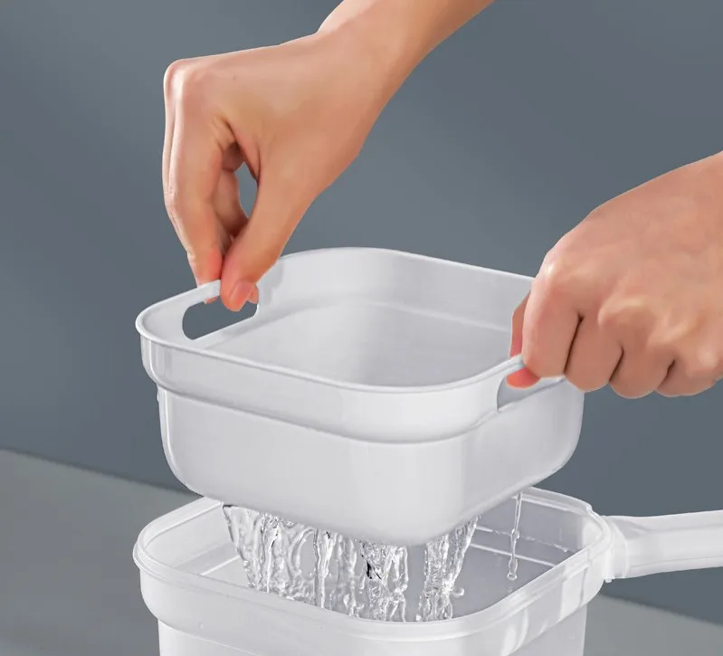 Kitchen Fruit Vegetable Washer Drainer with Handle Julienne Shredder Manual Vegetable Cutter Tool Garlic Cheese Grater Slicer