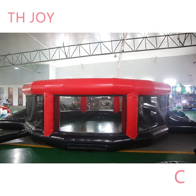 Free air ship to door, outdoor portable inflatable soccer field, 8m diameter inflatable football pitch court playground for sale
