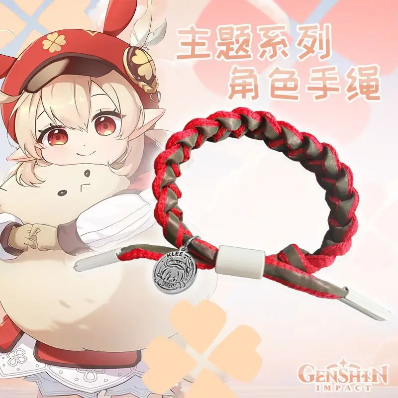 20 Designs Anime Fashion Jewelry Bracelet Genshin impact Reflective Woven bracelet Adjustable Sweet Eye of God Game Bracelet