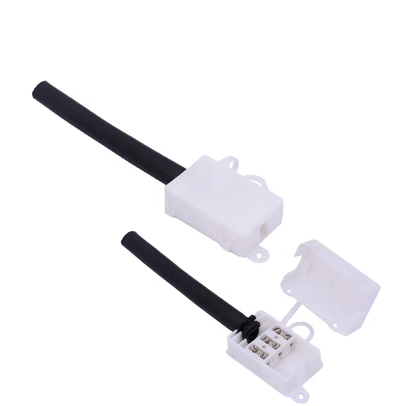 3 pin electrical junction box plastic cable box for led luminary wire connector electric terminal block with PVC tube