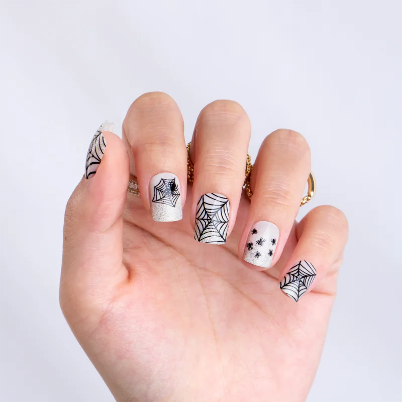 Kitty Nail Charms Unas A Presion Cortas Luxury French Manicure Press On Nails