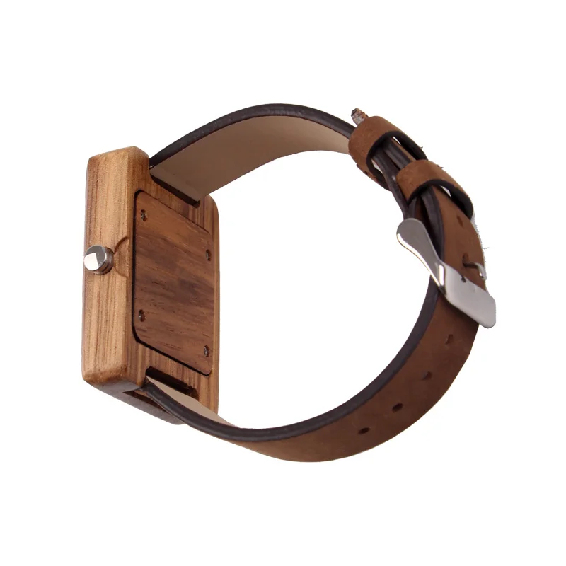 SOPEWOD Top Brand Leather Strap Bamboo Watch Men Analog Quartz Wooden Hand Watches With Custom Printed Logo