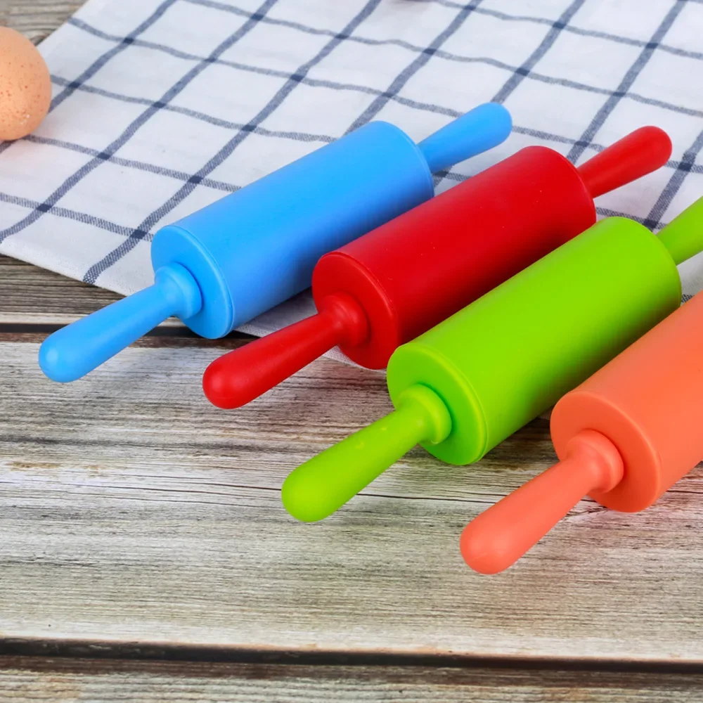 Baking utensils small plastic handle rolling pin food silicone non-stick flour stick roller rolling stick wholesaler