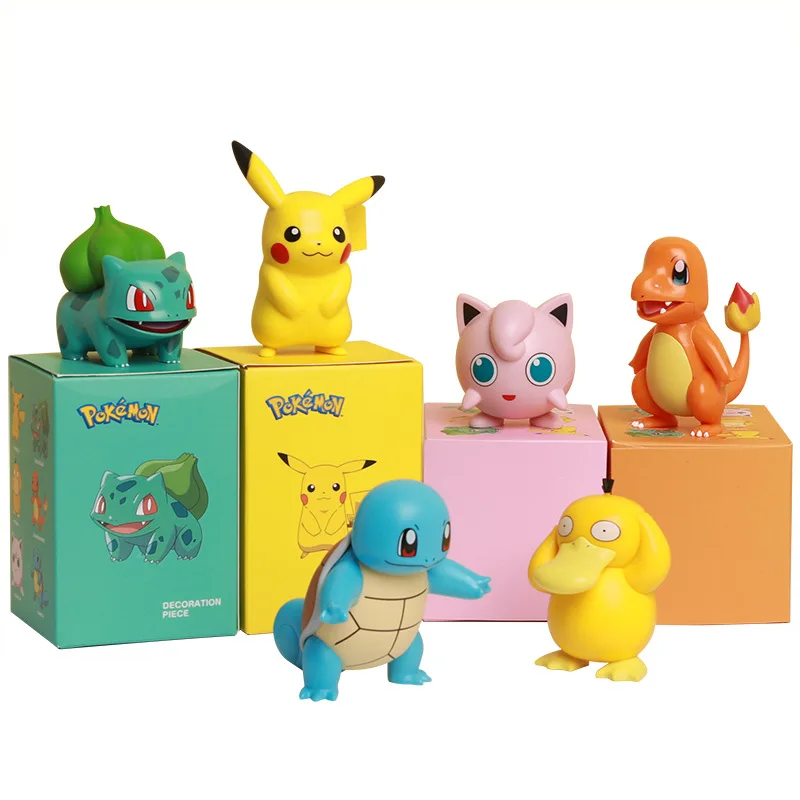 Оптом Pokemo-n Pikachu шкатулка для сна украшения фигурки Psyduck Charmander Squirtle