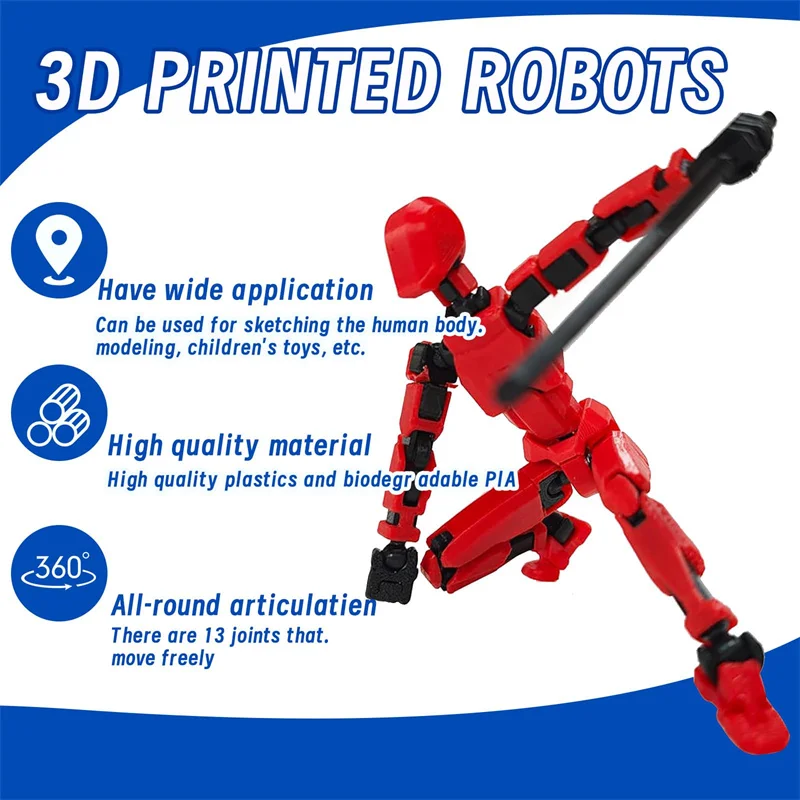 4 Types Weapons Titan 13 Multi-Jointed Robot Movable Action Figure Printed Titan 13 Action Figure