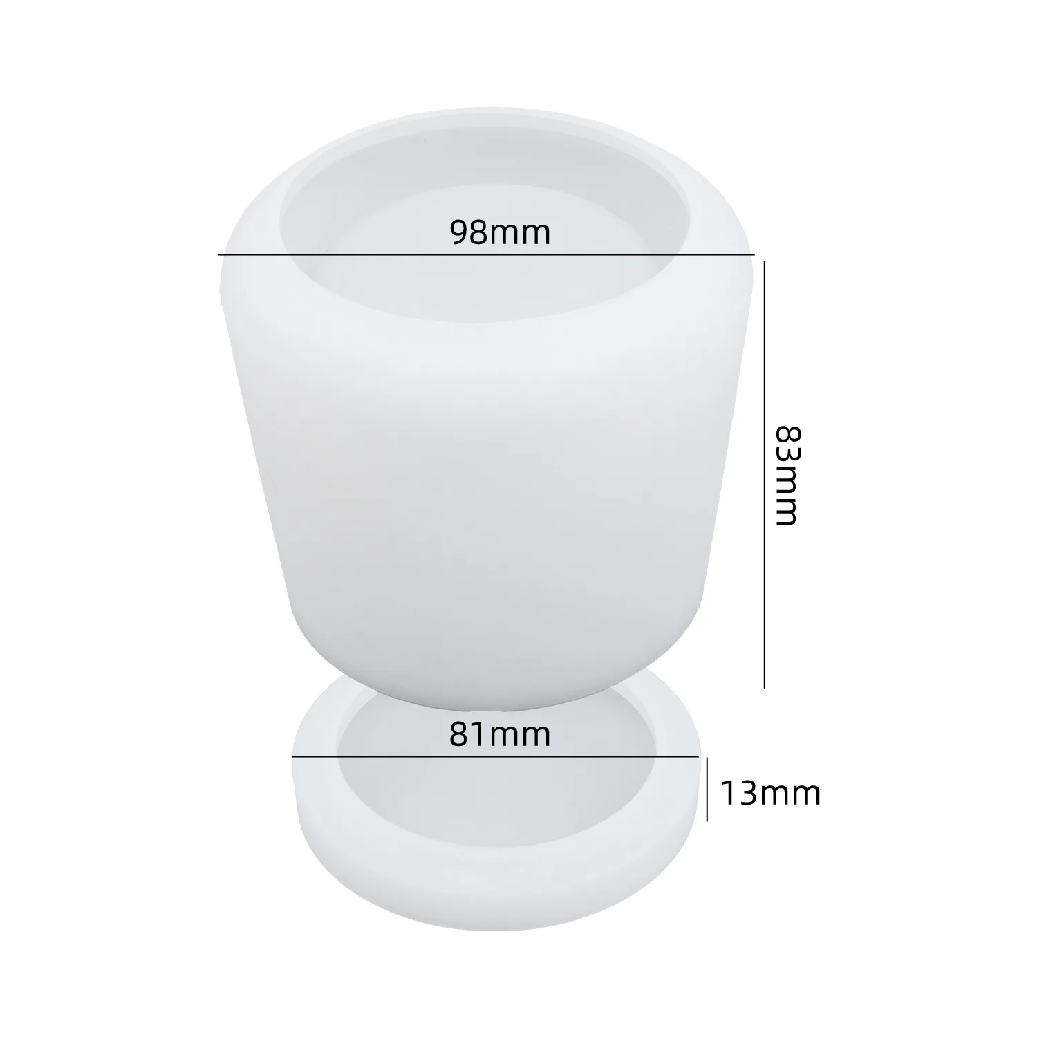 DIY Cement Cup Trapezoidal Jar Gypsum Candle Cup Silicone Mold Candle Jar Silicone Mold With Lid