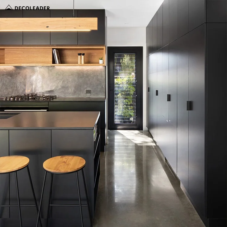 Good Price Luxury Simple Design Matt Finish Complete European Kitchen Cabinet Modern Coffee Custom Kitchen Island