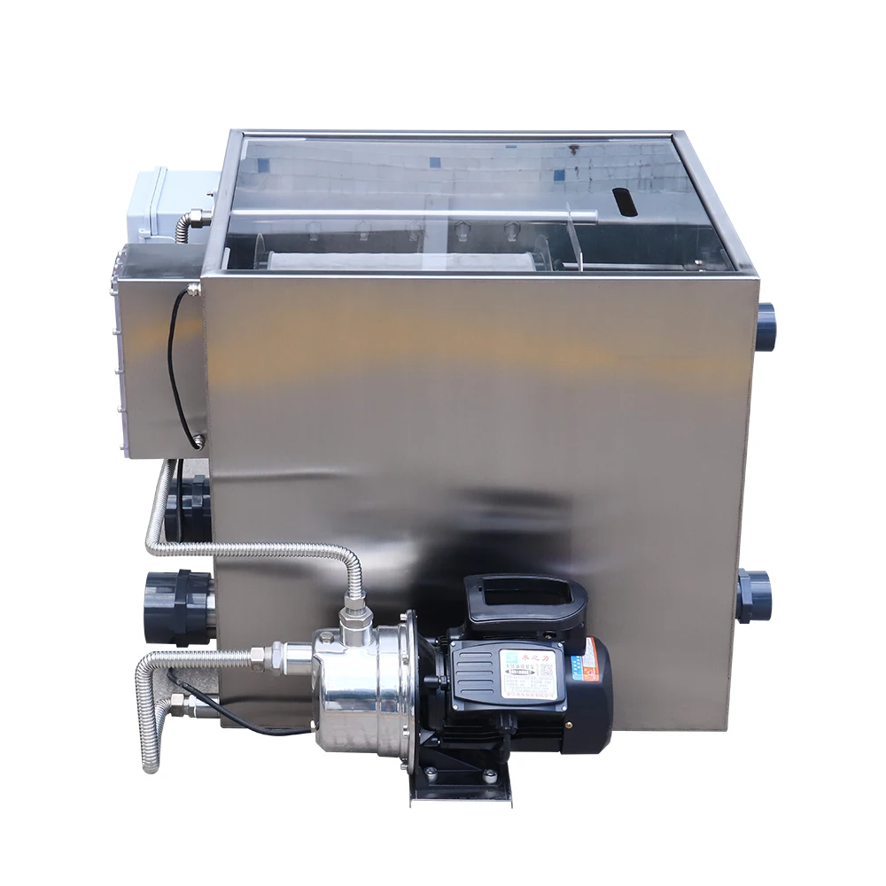 Qlozone, аквакультура, рыбоводство, кои, пруд, барабанный фильтр, ротационный 304, нержавеющая сталь, вращающийся барабанный фильтр