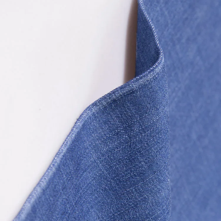 
Yarn Dyed Natural Soft 5oz Thin 100% Tencel Silk Slip Sweat Wicking Denim Fabric For Shirt 