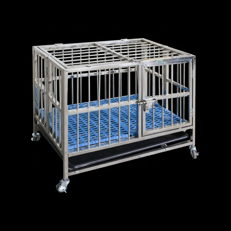 Full welded commercial veterinary stainless steel dog cage for small pet dog cat