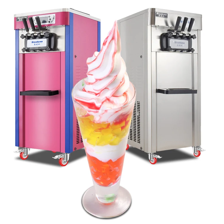 3 Flavors Ice Cream Cone Machine Automatic Easy To Operate CE Certificate Ice Cream Machine