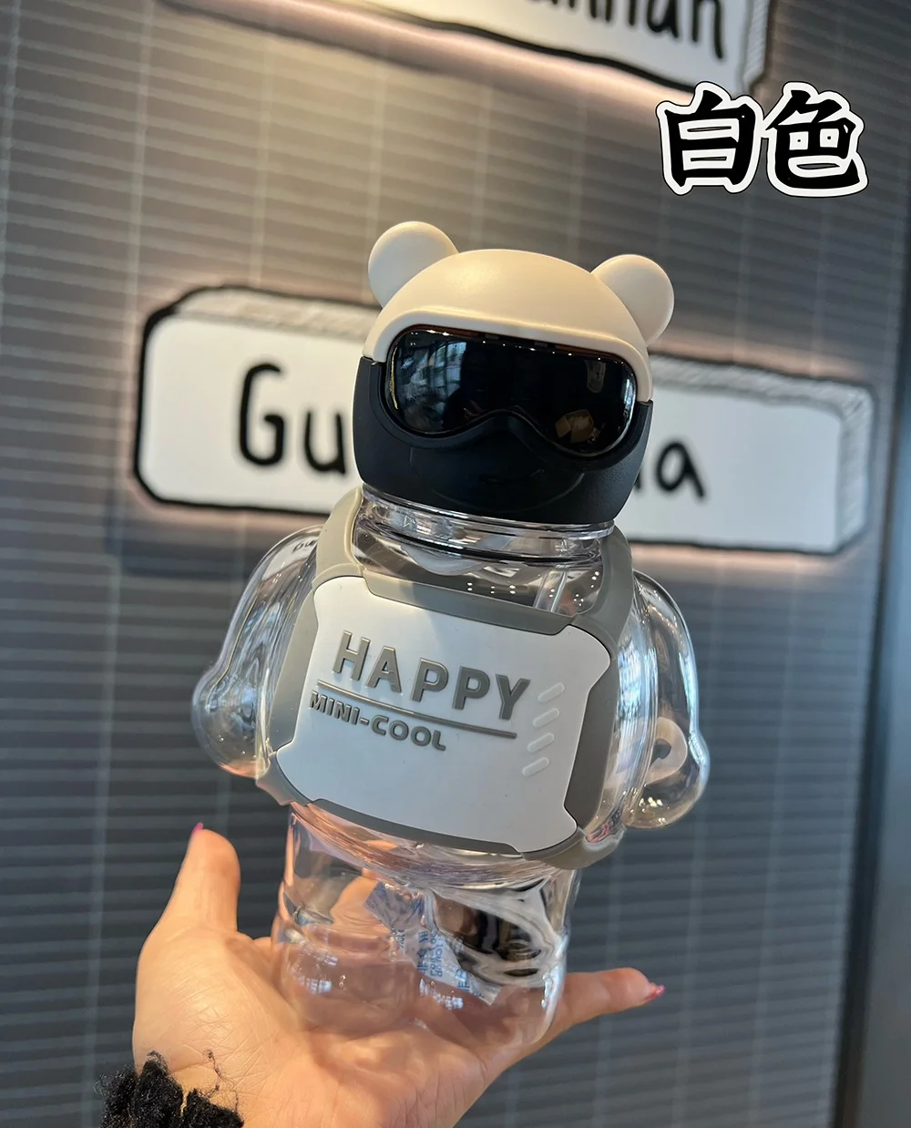 Top Selling Products Cute Kawaii 800ml Teddy Bear Bear Shaped Plastic Water Bottle for Kids Children